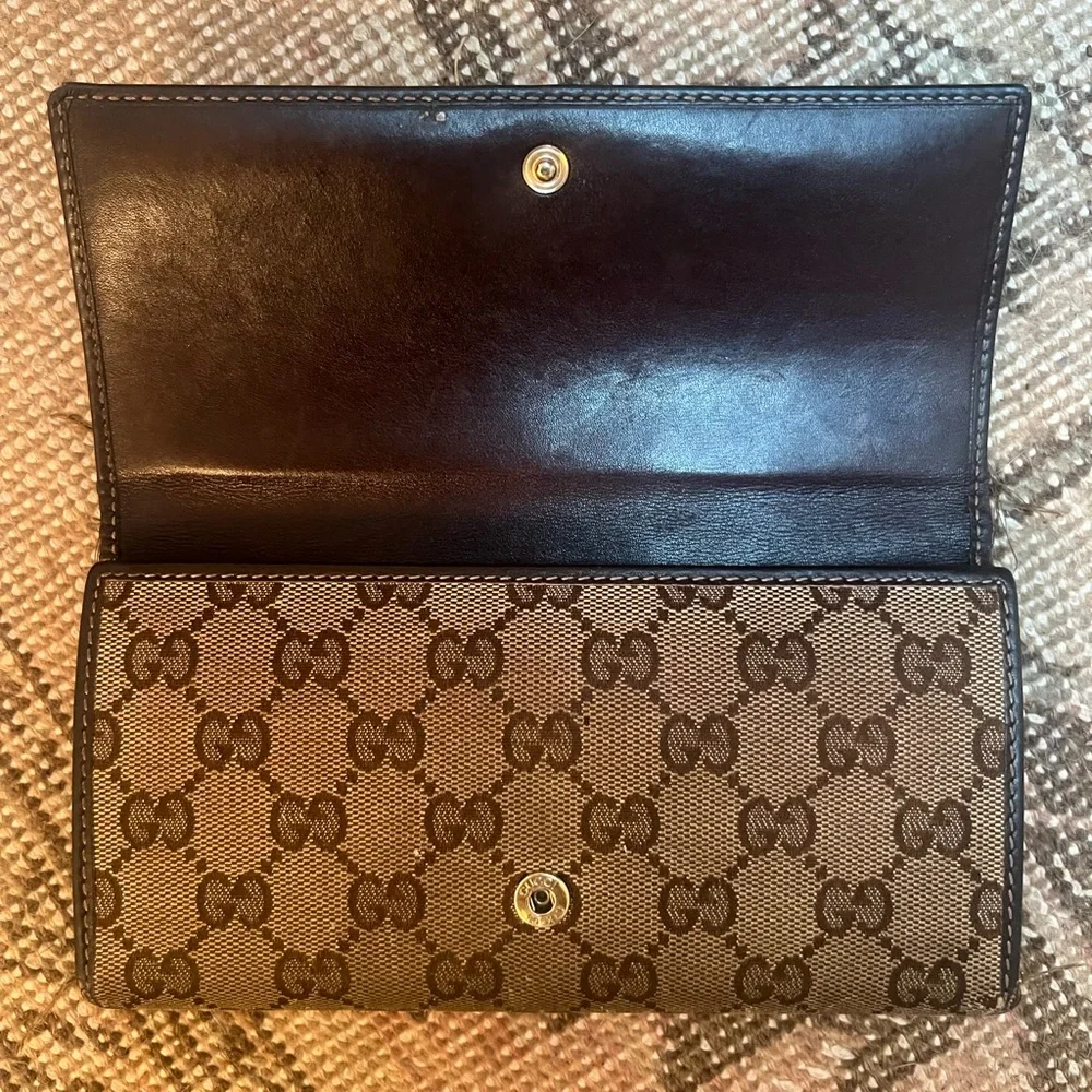 Vintage GG Canvas Continental Wallet !!! Authentic Gucci wallet !!! - Picture 9 of 13